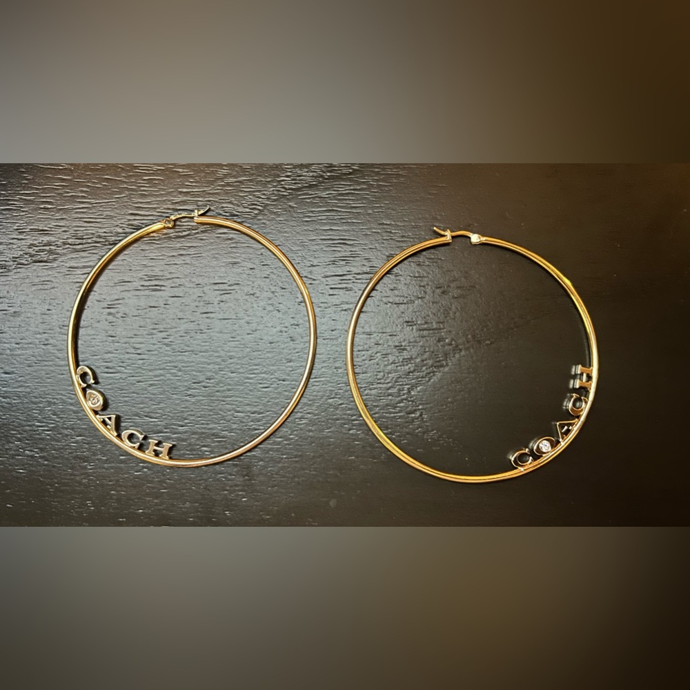COACH Signature Large Hoop Earrings